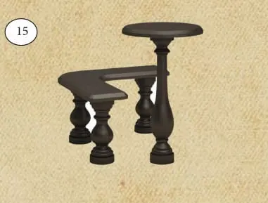 Гранитные стол и лавка №15
