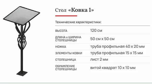 Стол Ковка 2