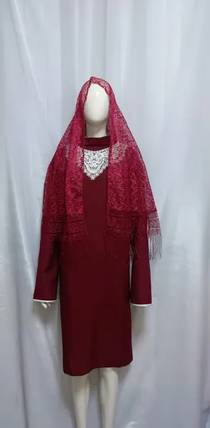 Платье ажурное бордо р. 56-58