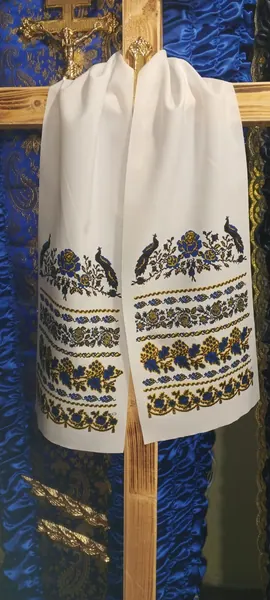 Рушник «Крест» синий